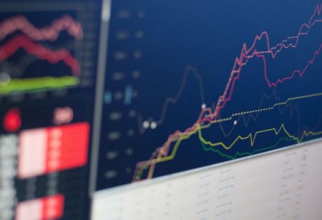 Stock Market - close-up photo of monitor displaying graph